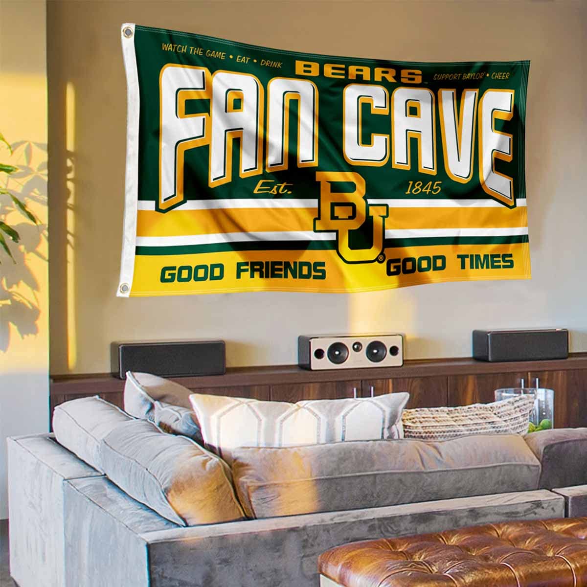 Baylor Bears Fan Man Cave Banner Flag - Sports Collectibles, Sports Memorabilia, Sports Fan Shop, Sports Gifts