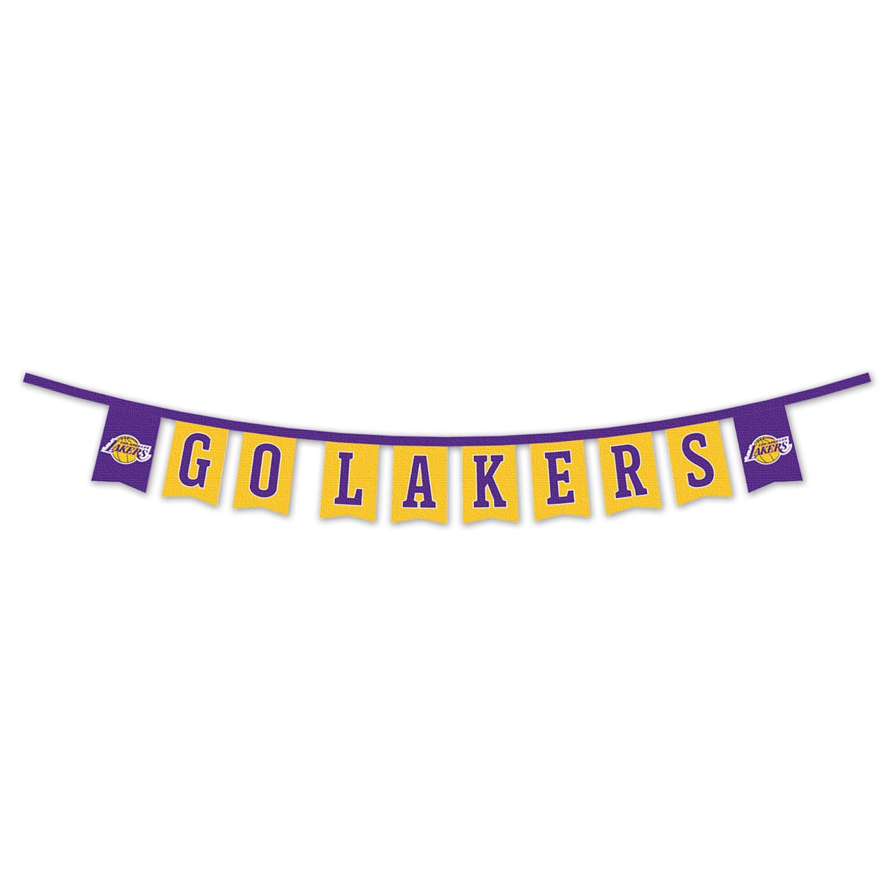 WinCraft Los Angeles Lakers Banner String Pennant Flags - Sports Collectibles, Sports Memorabilia, Sports Fan Shop, Sports Gifts