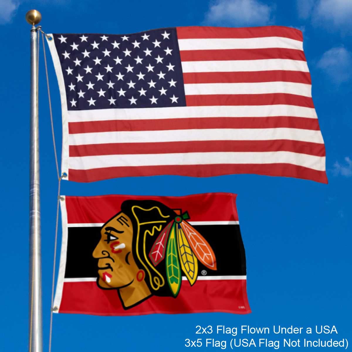 WinCraft Chicago Blackhawks Small 2x3 Foot Banner Flag - Sports Collectibles, Sports Memorabilia, Sports Fan Shop, Sports Gifts