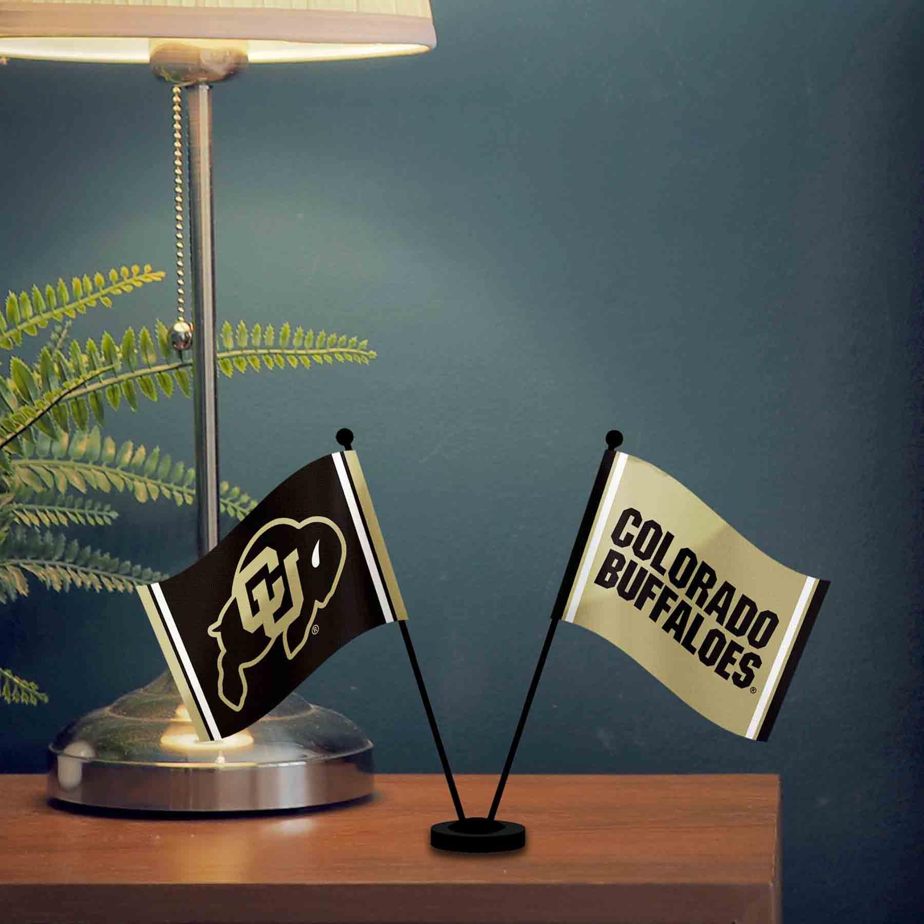 WinCraft Colorado Buffaloes Desk and Table Top Flags - Sports Collectibles, Sports Memorabilia, Sports Fan Shop, Sports Gifts