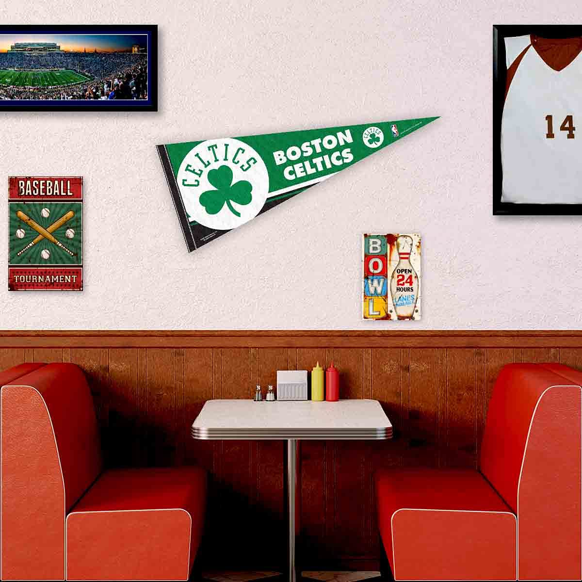 WinCraft Boston Celtics Pennant Full Size 12 in X 30 in - Sports Collectibles, Sports Memorabilia, Sports Fan Shop, Sports Gifts