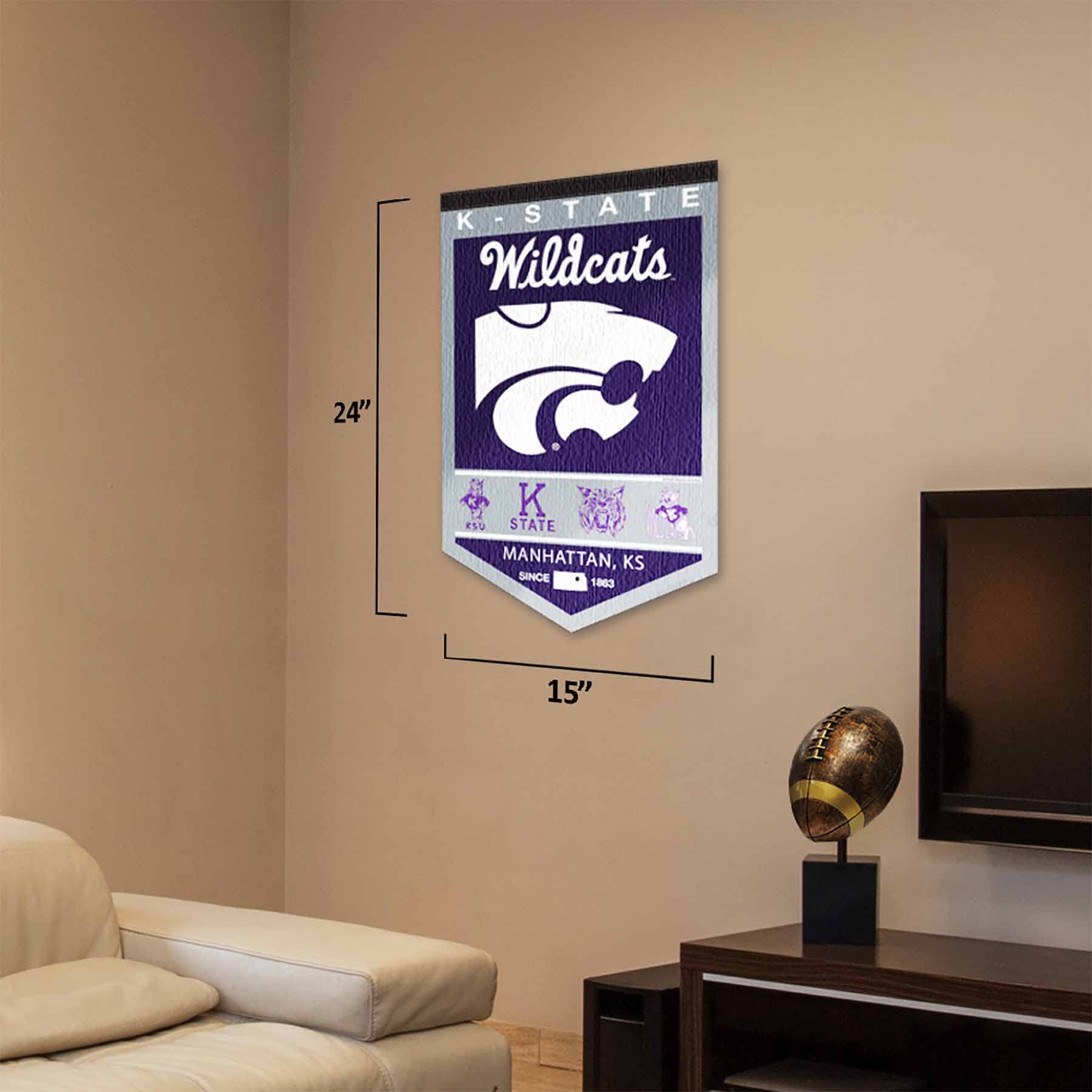 College Flags & Banners Co. Kansas State Wildcats Heritage History Banner Pennant - Sports Collectibles, Sports Memorabilia, Sports Fan Shop, Sports Gifts