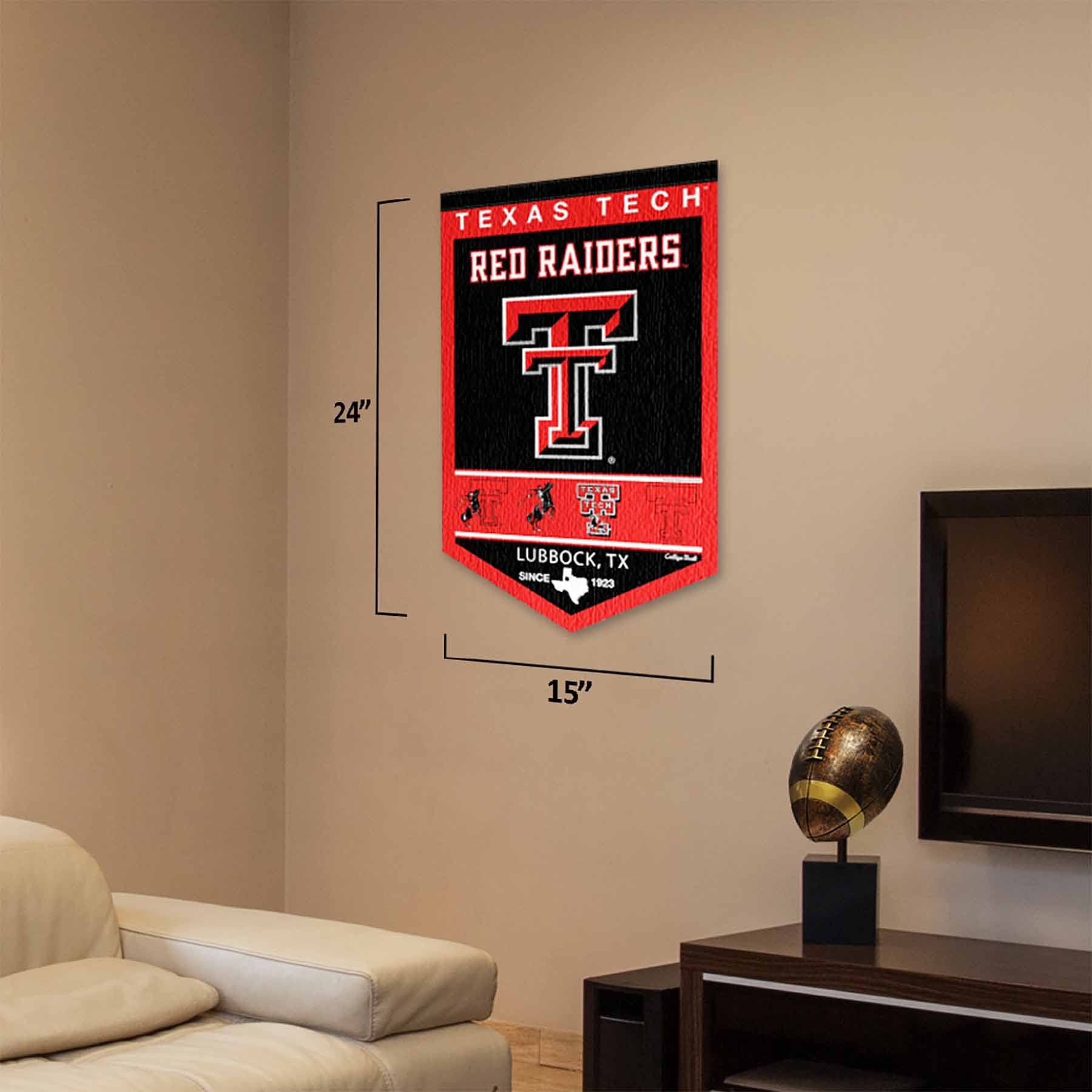 College Flags & Banners Co. Texas Tech Red Raiders Heritage History Banner Pennant - Sports Collectibles, Sports Memorabilia, Sports Fan Shop, Sports Gifts