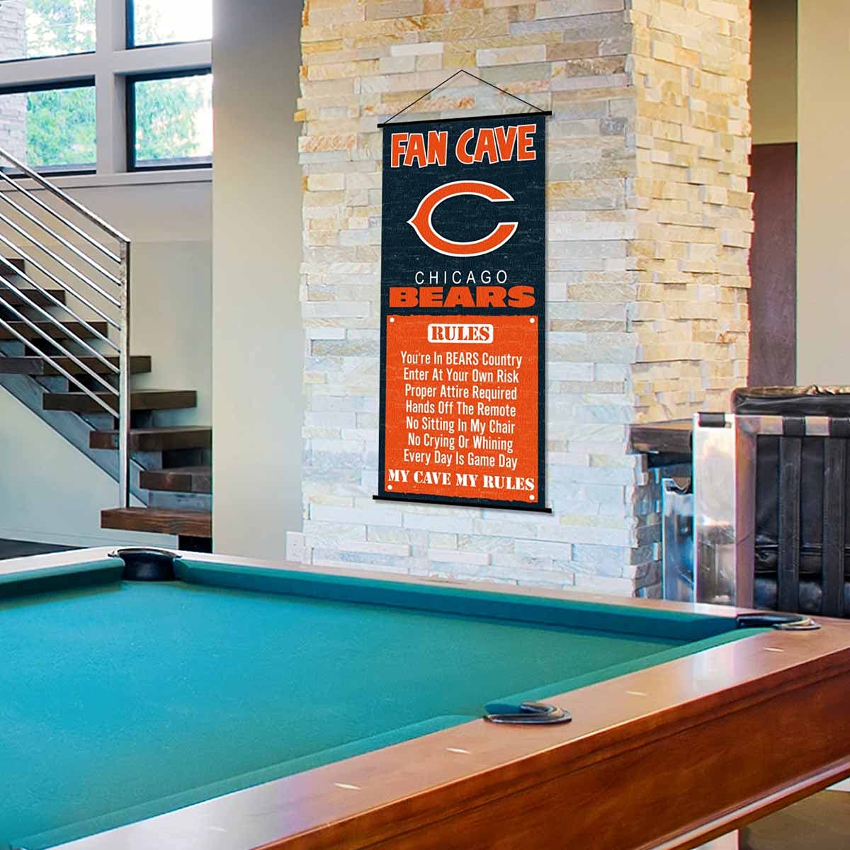 WinCraft Chicago Bears Man Cave Fan Banner Wall Door Scroll - Sports Collectibles, Sports Memorabilia, Sports Fan Shop, Sports Gifts
