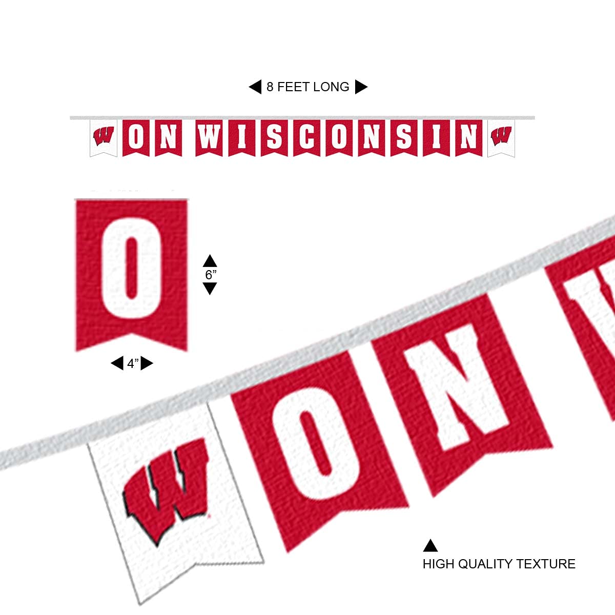 Wisconsin Badgers Banner String Pennant Flags - Sports Collectibles, Sports Memorabilia, Sports Fan Shop, Sports Gifts