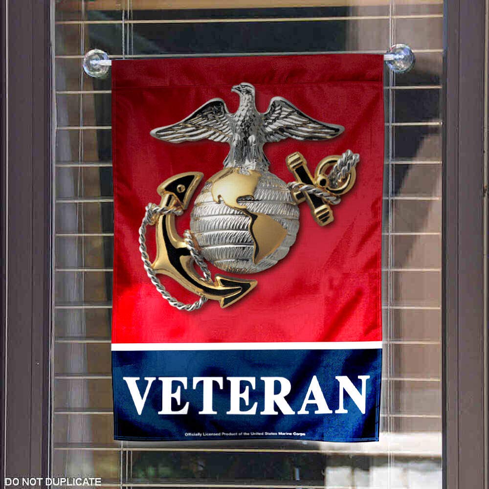 WinCraft US Marines Veteran Garden Flag - Sports Collectibles, Sports Memorabilia, Sports Fan Shop, Sports Gifts