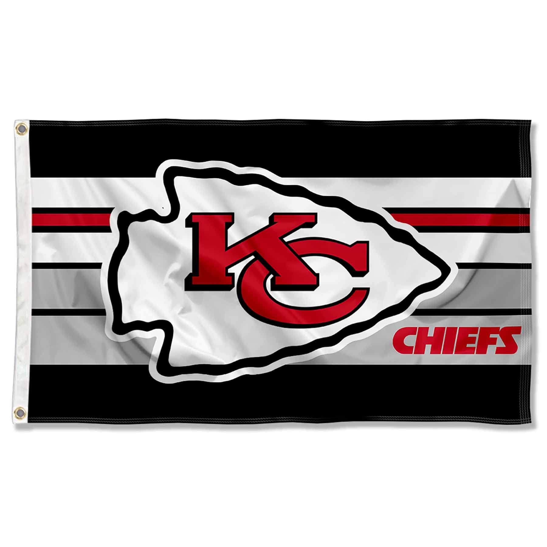 WinCraft Kansas City Chiefs Retro Stripes Large 3x5 Flag - Sports Collectibles, Sports Memorabilia, Sports Fan Shop, Sports Gifts