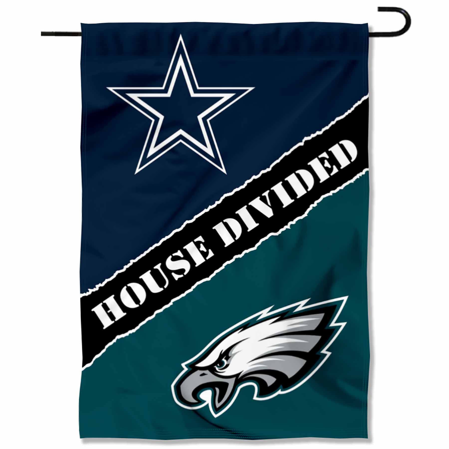 WinCraft House Divided Cowboys and Eagles Double Sided Garden Flag - Sports Collectibles, Sports Memorabilia, Sports Fan Shop, Sports Gifts