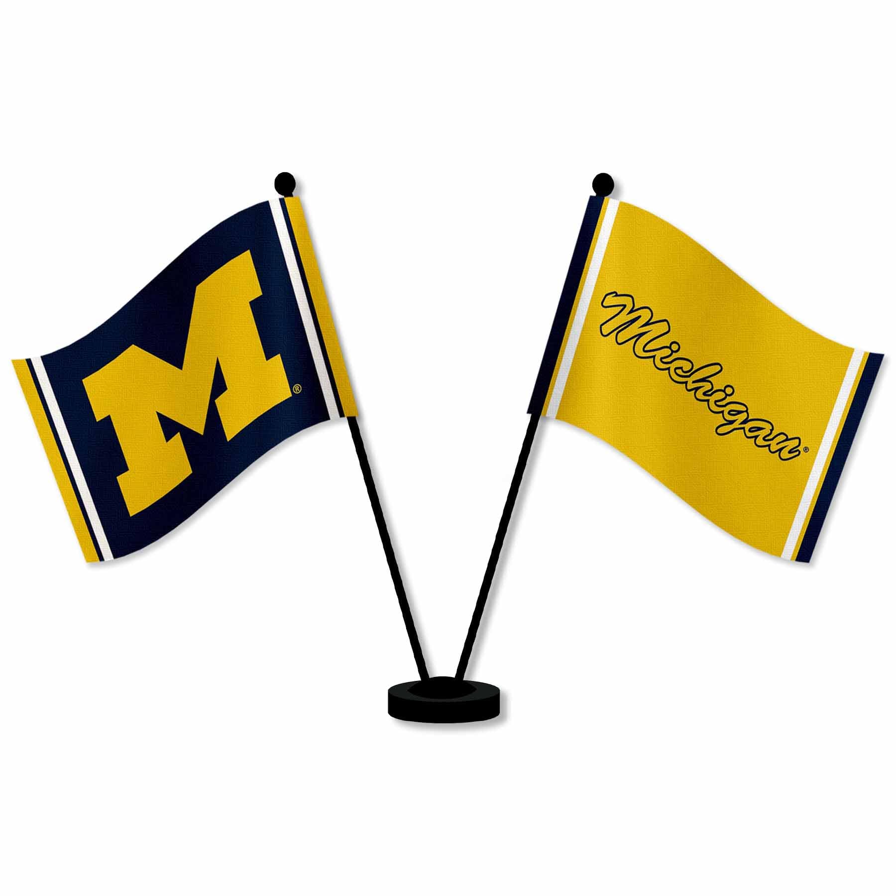 WinCraft Michigan Team University Wolverines Desk and Table Top Flags - Sports Collectibles, Sports Memorabilia, Sports Fan Shop, Sports Gifts