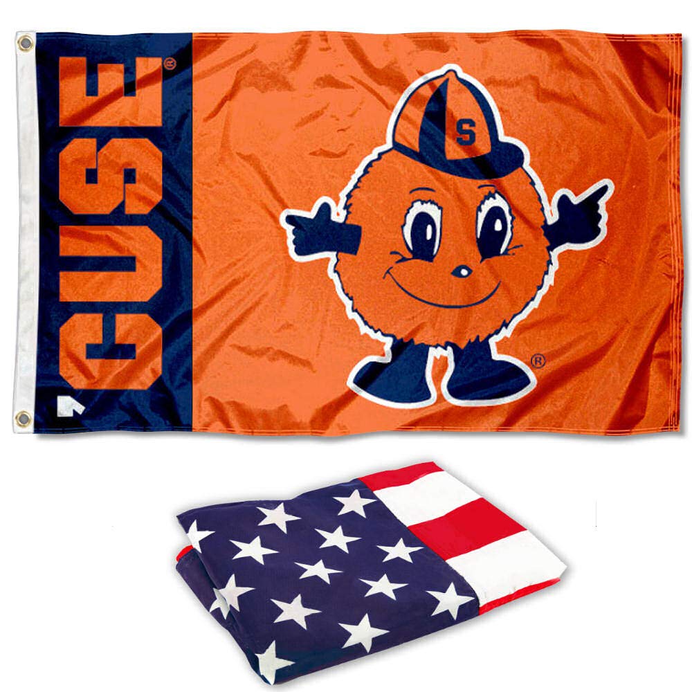 College Flags & Banners Co. Syracuse University CUSE Flag and USA 3x5 Flag Set - Sports Collectibles, Sports Memorabilia, Sports Fan Shop, Sports Gifts
