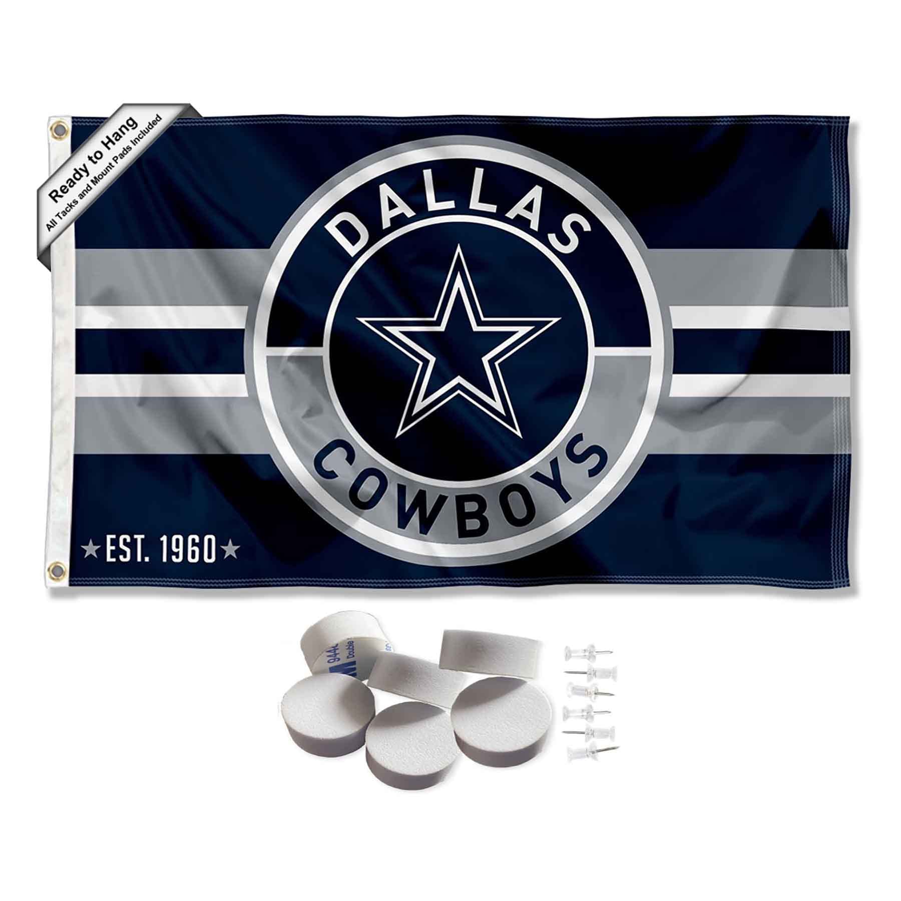Dallas Cowboys Patch Button Banner and Tapestry Wall Tack Pads - Sports Collectibles, Sports Memorabilia, Sports Fan Shop, Sports Gifts