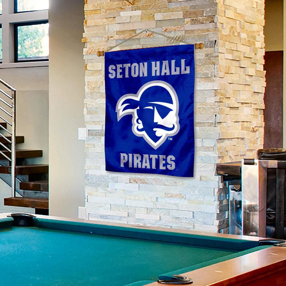 College Flags & Banners Co. Seton Hall University Banner Flag and Wood Banner Pole Set - Sports Collectibles, Sports Memorabilia, Sports Fan Shop, Sports Gifts