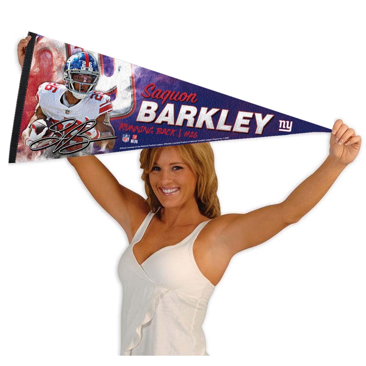 WinCraft New York Giants Barkley Pennant Banner Flag - Sports Collectibles, Sports Memorabilia, Sports Fan Shop, Sports Gifts