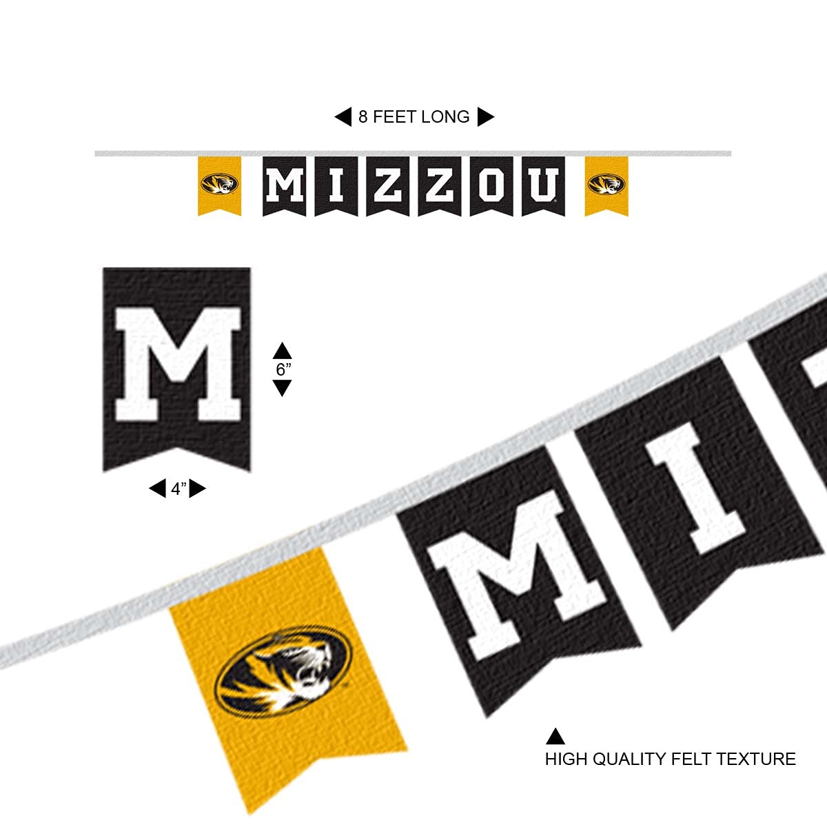 Missouri Tigers Banner String Pennant Flags - Sports Collectibles, Sports Memorabilia, Sports Fan Shop, Sports Gifts