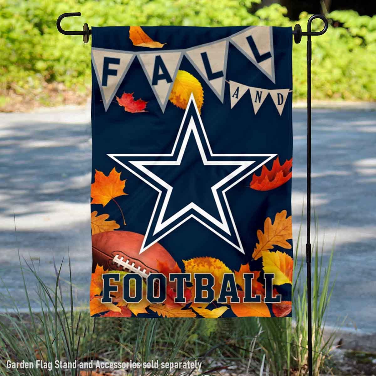 WinCraft Dallas Cowboys Fall Leaves Decorative Football Garden Flag Double Sided Banner - Sports Collectibles, Sports Memorabilia, Sports Fan Shop, Sports Gifts