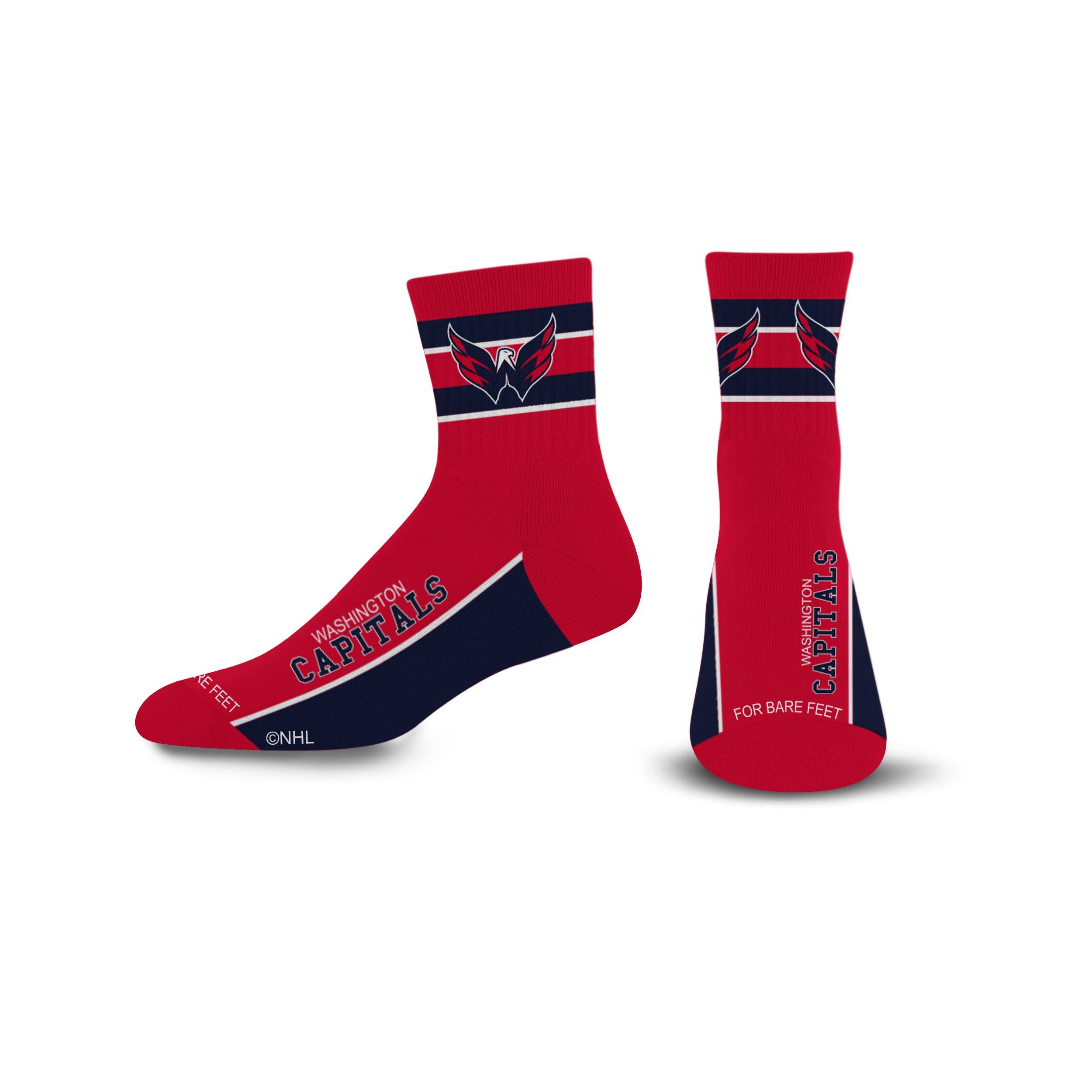For Bare Feet NHL WASHINGTON CAPITALS Lil' Deuce Quarter Sock Team Color Large - Sports Gifts, Sports Memorabilia, Sports Collectibles, Fan Shop