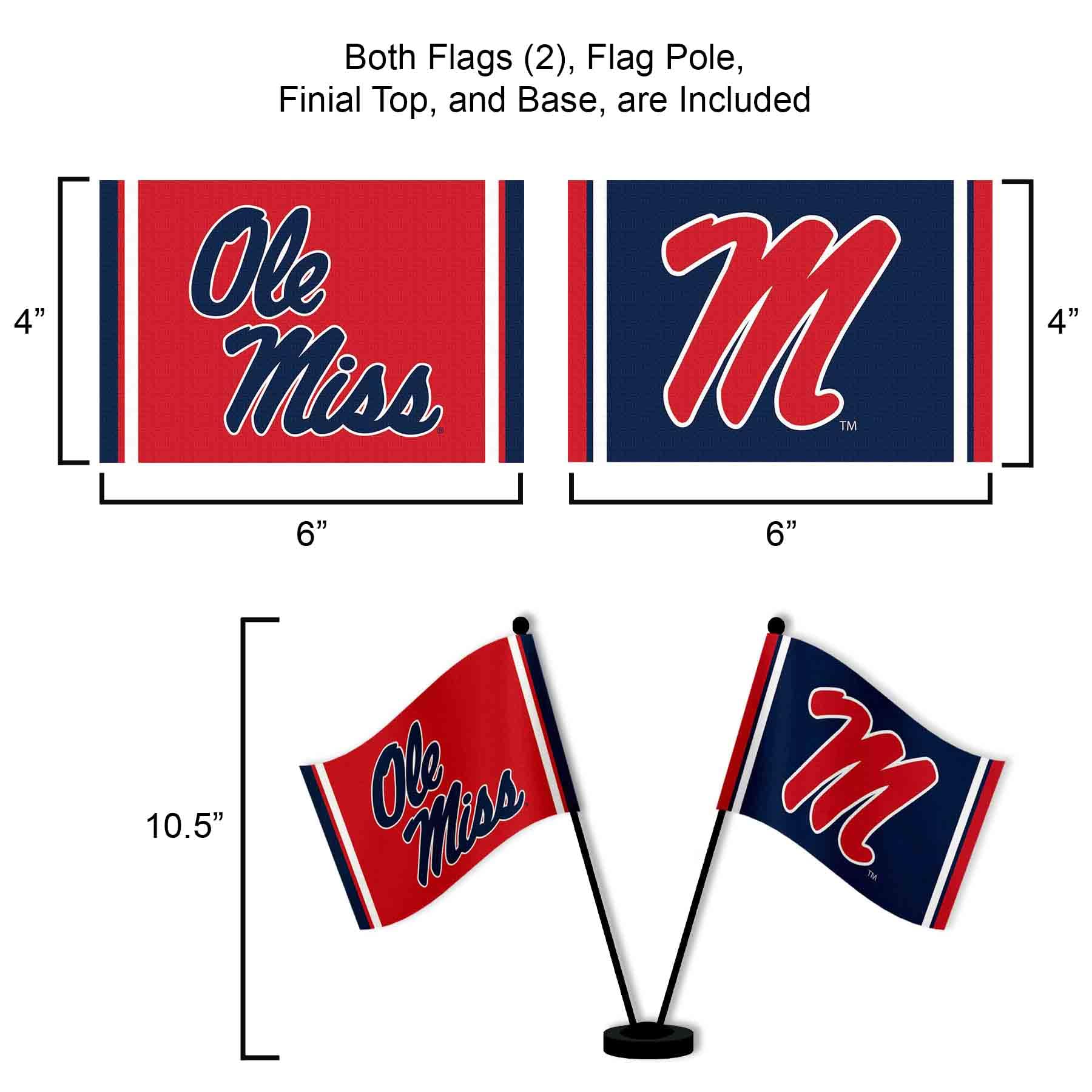 WinCraft Ole Miss Desk and Table Top Flags - Sports Collectibles, Sports Memorabilia, Sports Fan Shop, Sports Gifts