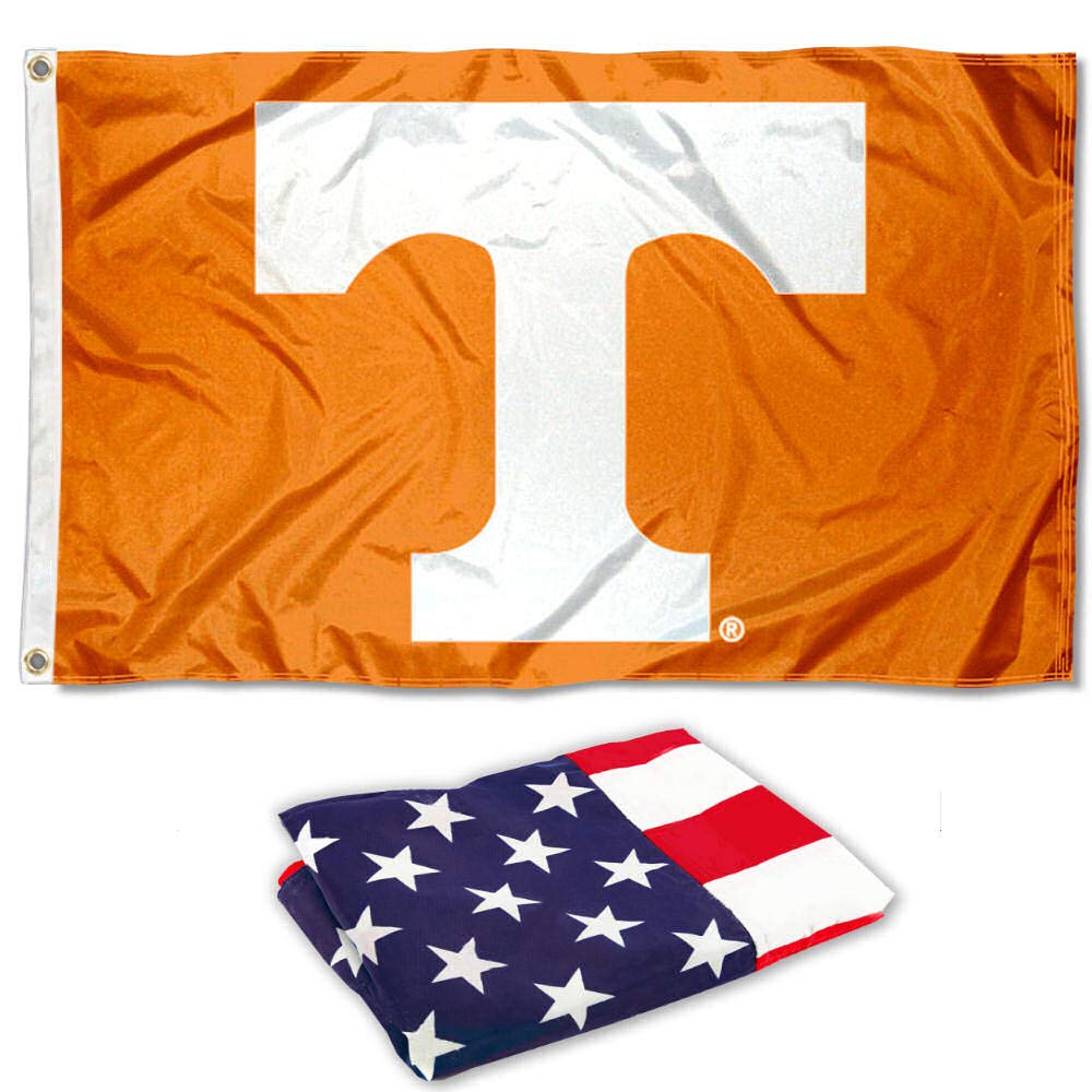 College Flags & Banners Co. UT Volunteers and USA Flag 3x5 Set - Sports Collectibles, Sports Memorabilia, Sports Fan Shop, Sports Gifts