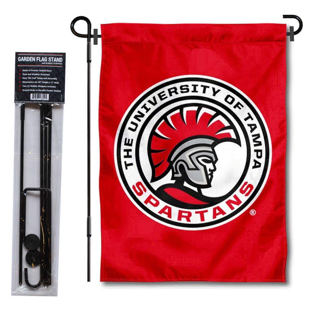 College Flags & Banners Co. Tampa Spartans Garden Flag and USA Flag Stand Pole Holder Set - Sports Collectibles, Sports Memorabilia, Sports Fan Shop, Sports Gifts
