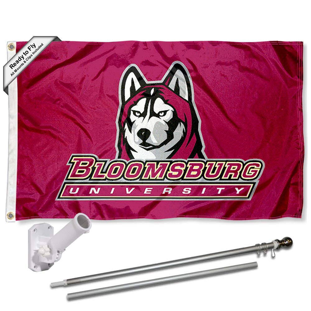Bloomsburg University Flag and Pole Bracket Mount Bundle - Sports Collectibles, Sports Memorabilia, Sports Fan Shop, Sports Gifts