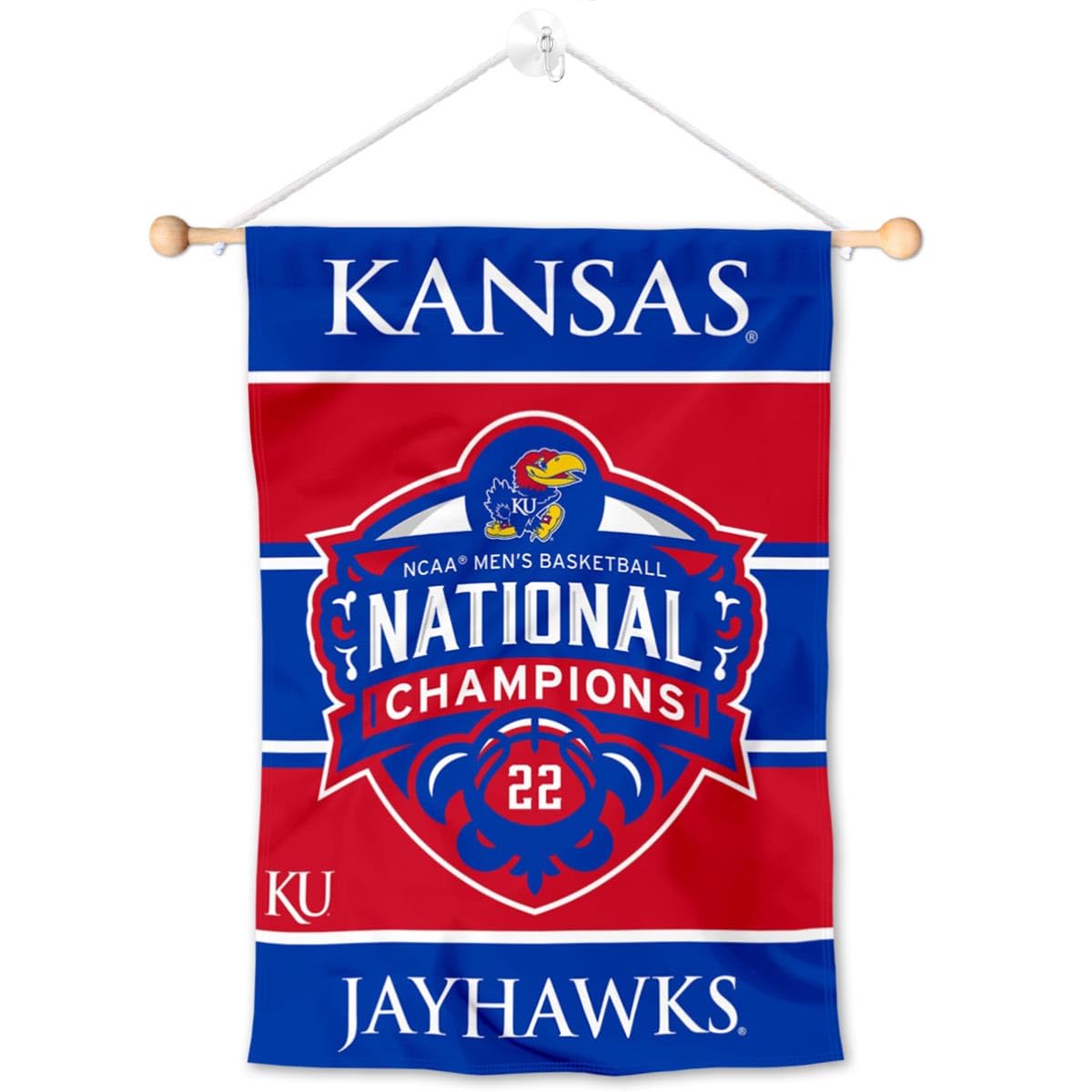 College Flags & Banners Co. Kansas KU Jayhawks 2022 Basketball National Champions Banner for Windows Doors and Walls - Sports Collectibles, Sports Memorabilia, Sports Fan Shop, Sports Gifts