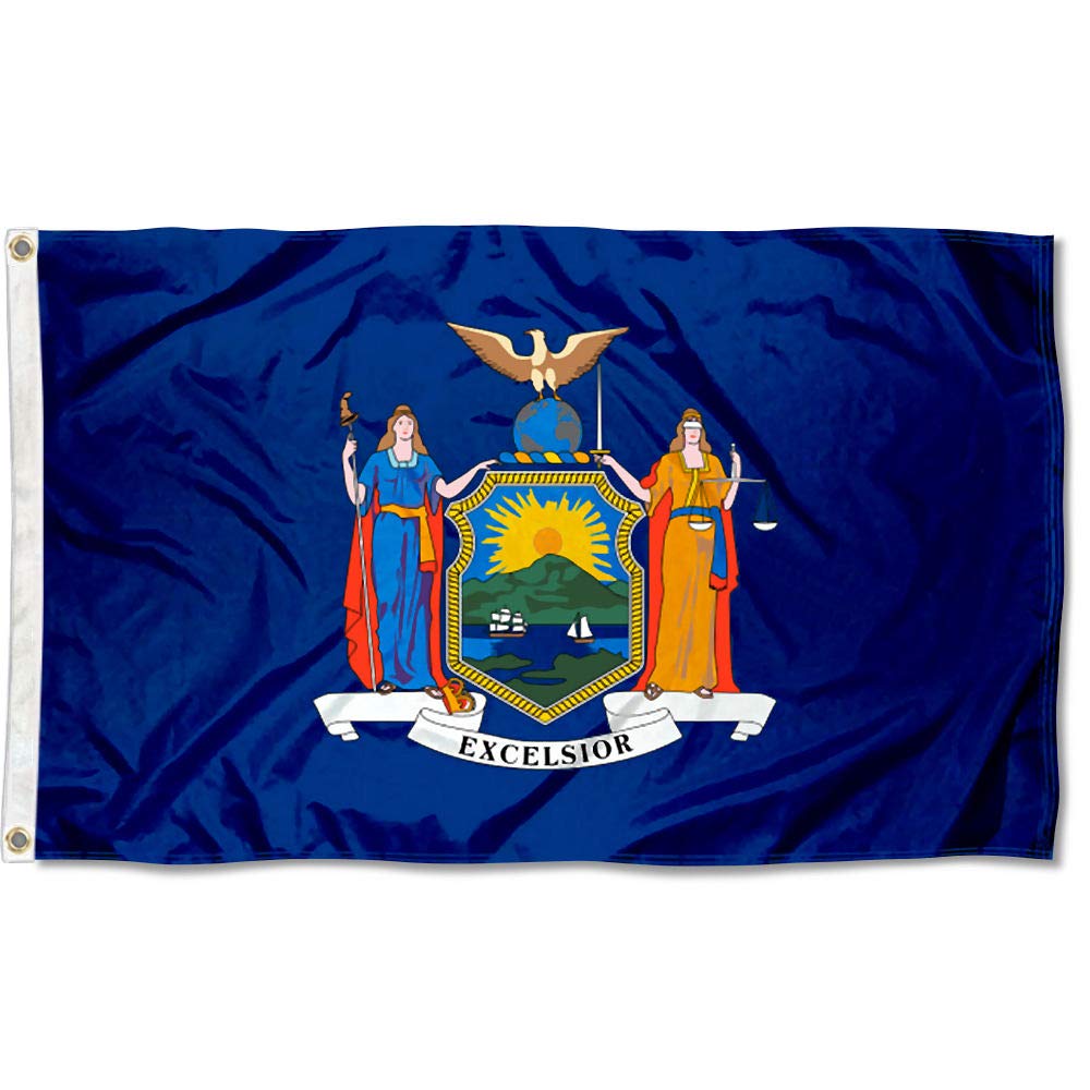 Sports Flags Pennants Company State of New York Flag 3x5 Foot Banner - Sports Collectibles, Sports Memorabilia, Sports Fan Shop, Sports Gifts