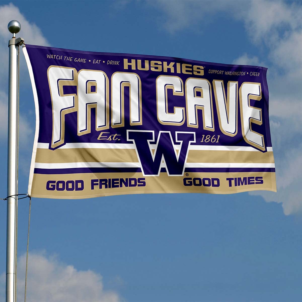Washington Huskies Fan Man Cave Banner Flag - Sports Collectibles, Sports Memorabilia, Sports Fan Shop, Sports Gifts