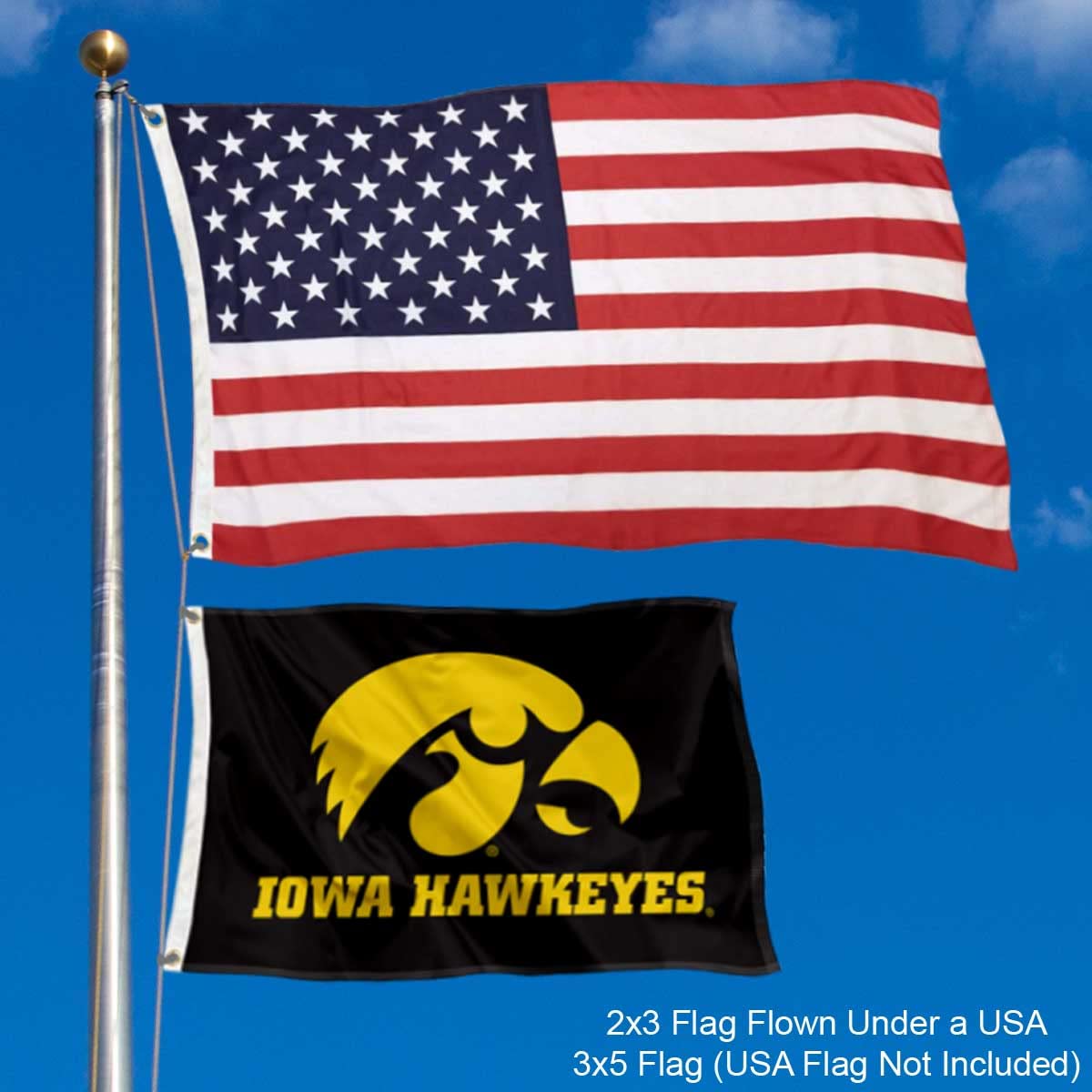 College Flags & Banners Co. Hawkeyes Small 2x3 Foot Flag - Sports Collectibles, Sports Memorabilia, Sports Fan Shop, Sports Gifts