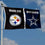 WinCraft Pittsburgh Steelers and Dallas Cowboys House Divided Flag Rivalry Banner - Sports Collectibles, Sports Memorabilia, Sports Fan Shop, Sports Gifts