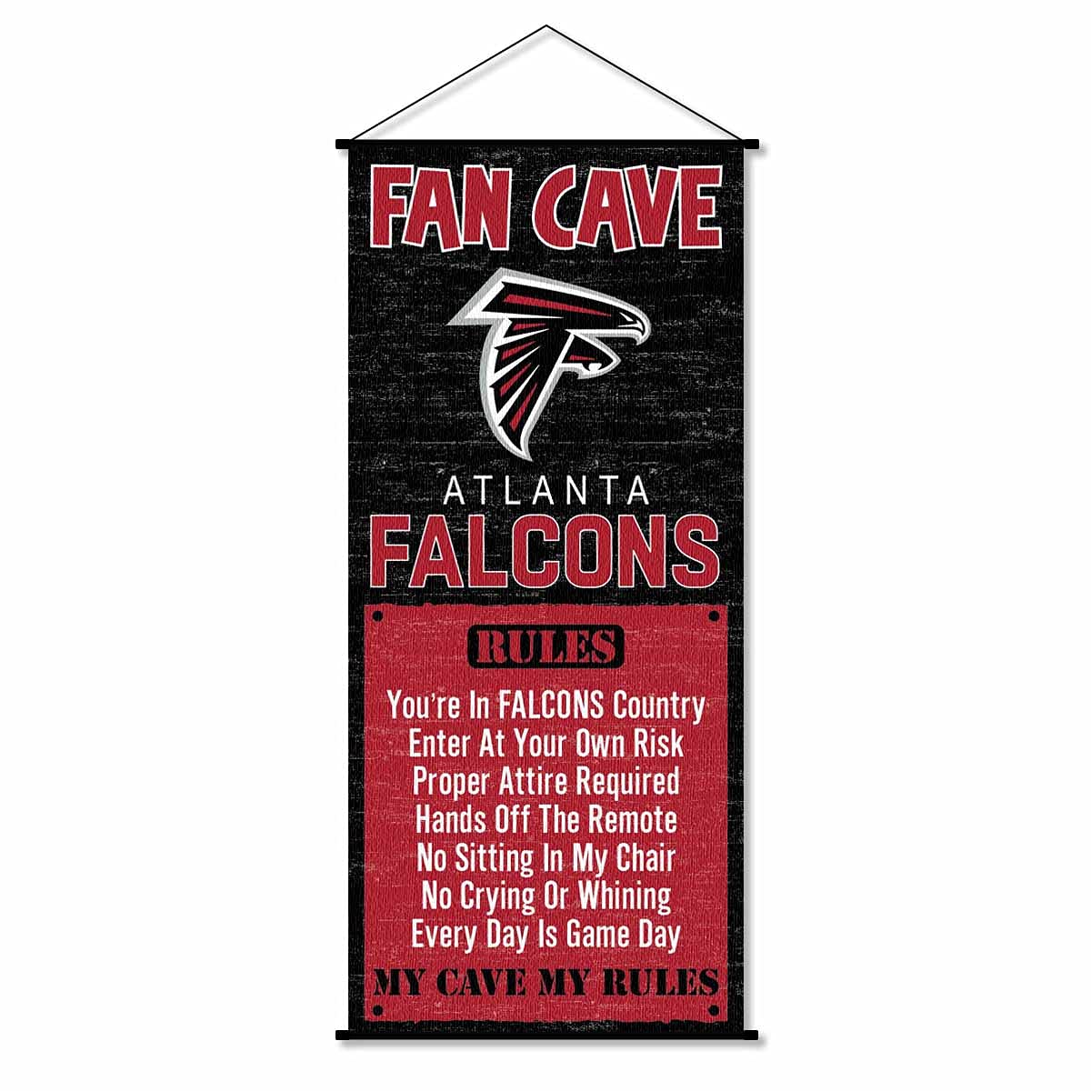 WinCraft Atlanta Falcons Man Cave Fan Banner Wall Door Scroll - Sports Collectibles, Sports Memorabilia, Sports Fan Shop, Sports Gifts