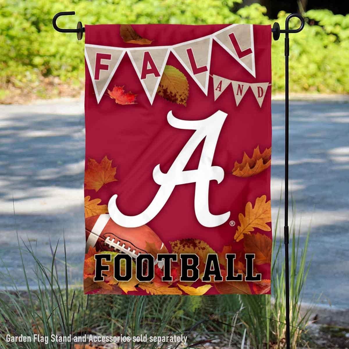 College Flags & Banners Co. Alabama Crimson Tide Fall Leaves Football Season Garden Yard Flag - Sports Collectibles, Sports Memorabilia, Sports Fan Shop, Sports Gifts