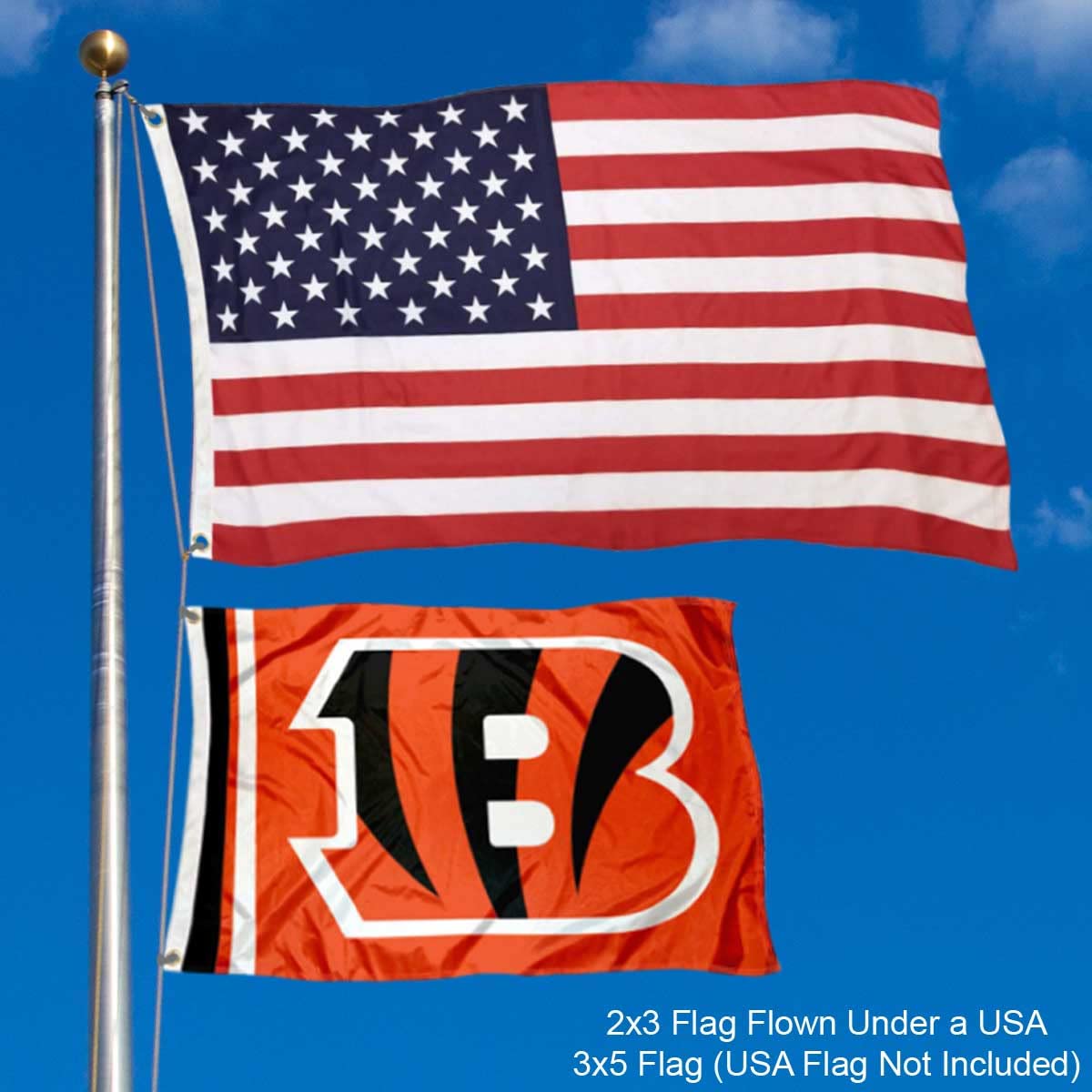 Cincinnati Bengals 2x3 Feet Flag - Sports Collectibles, Sports Memorabilia, Sports Fan Shop, Sports Gifts