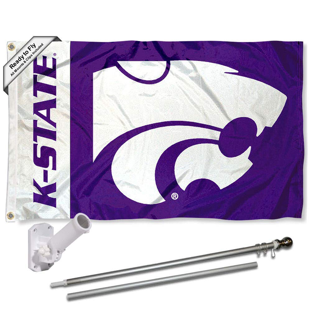 College Flags & Banners Co. Kansas State University 3x5 Flag and Pole Bracket Mount Bundle - Sports Collectibles, Sports Memorabilia, Sports Fan Shop, Sports Gifts