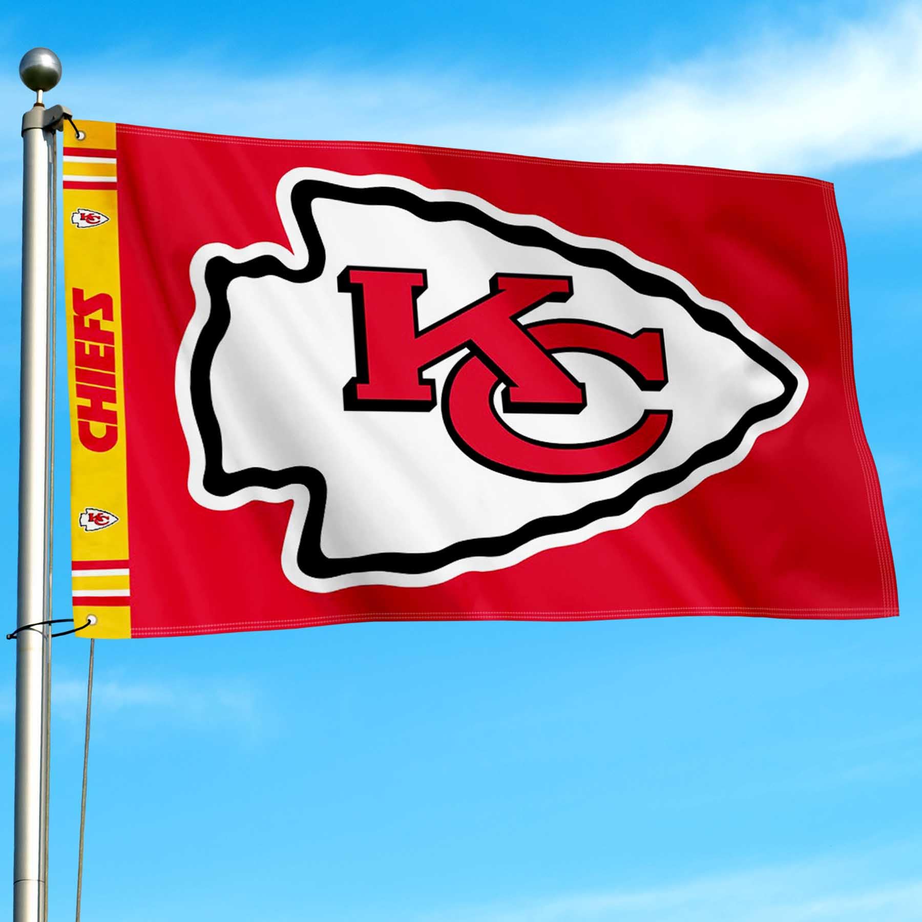 WinCraft Kansas City Chiefs Printed Header 3x5 Foot Banner Flag - Sports Collectibles, Sports Memorabilia, Sports Fan Shop, Sports Gifts