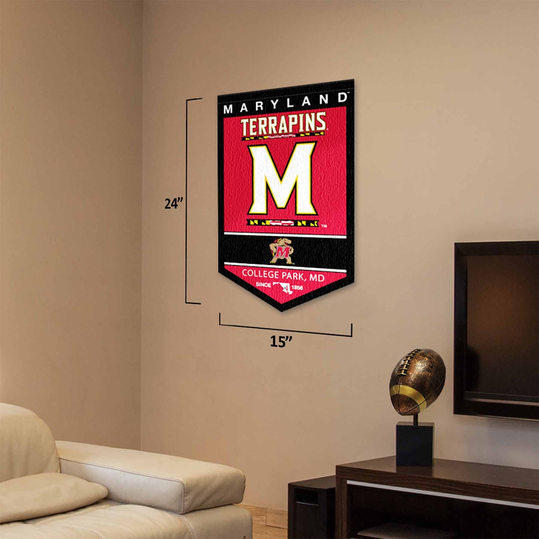 College Flags & Banners Co. Maryland Terrapins Heritage History Banner Pennant - Sports Collectibles, Sports Memorabilia, Sports Fan Shop, Sports Gifts