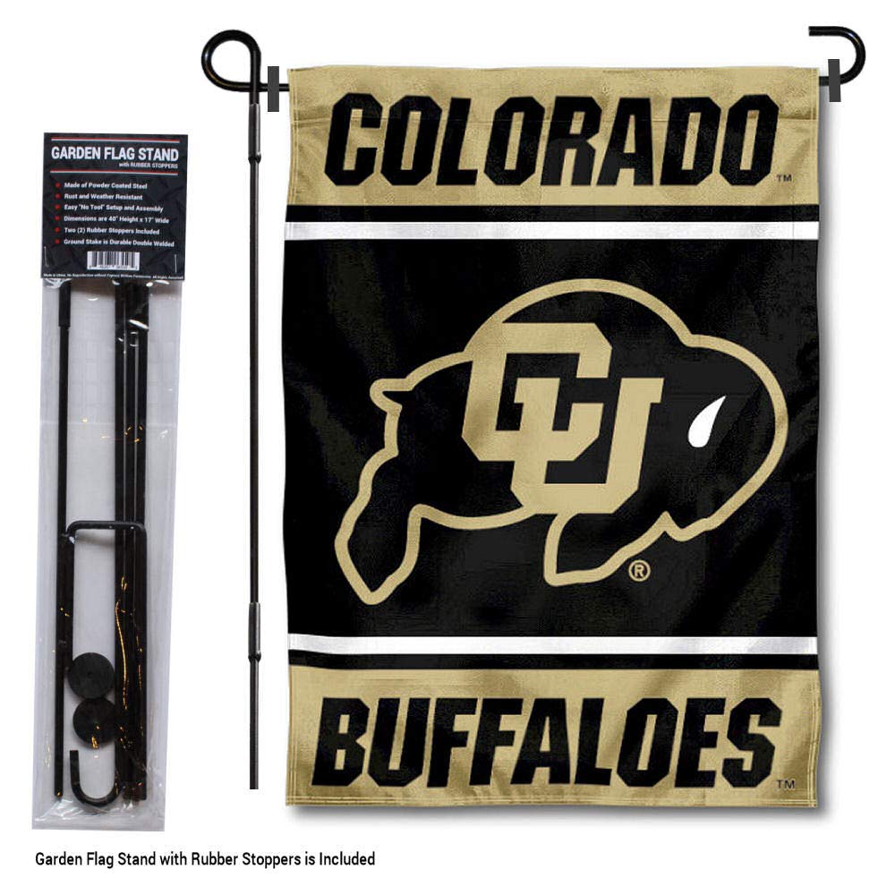 College Flags & Banners Co. Colorado Buffaloes Garden Flag with Stand Holder - Sports Collectibles, Sports Memorabilia, Sports Fan Shop, Sports Gifts