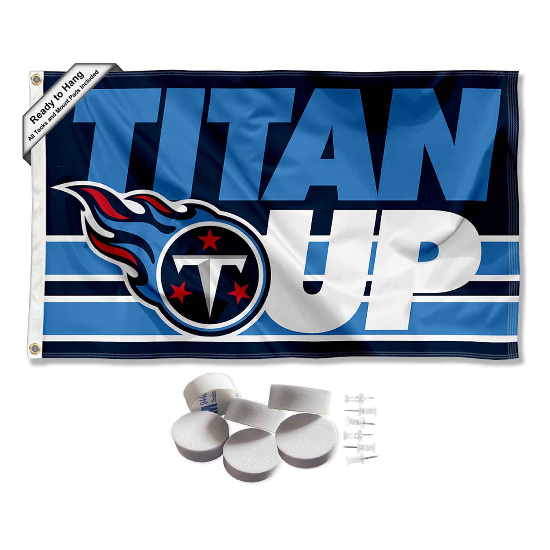 Tennessee Titans Titan Up Banner and Tapestry Wall Tack Pads - Sports Collectibles, Sports Memorabilia, Sports Fan Shop, Sports Gifts