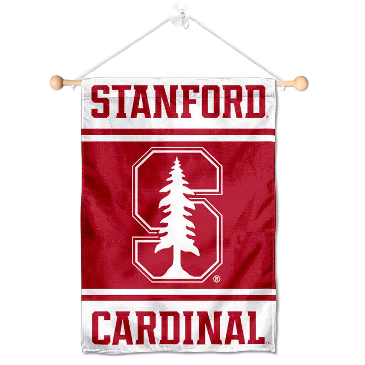 College Flags & Banners Co. Stanford Cardinal Window Wall Banner Hanging Flag with Suction Cup - Sports Collectibles, Sports Memorabilia, Sports Fan Shop, Sports Gifts