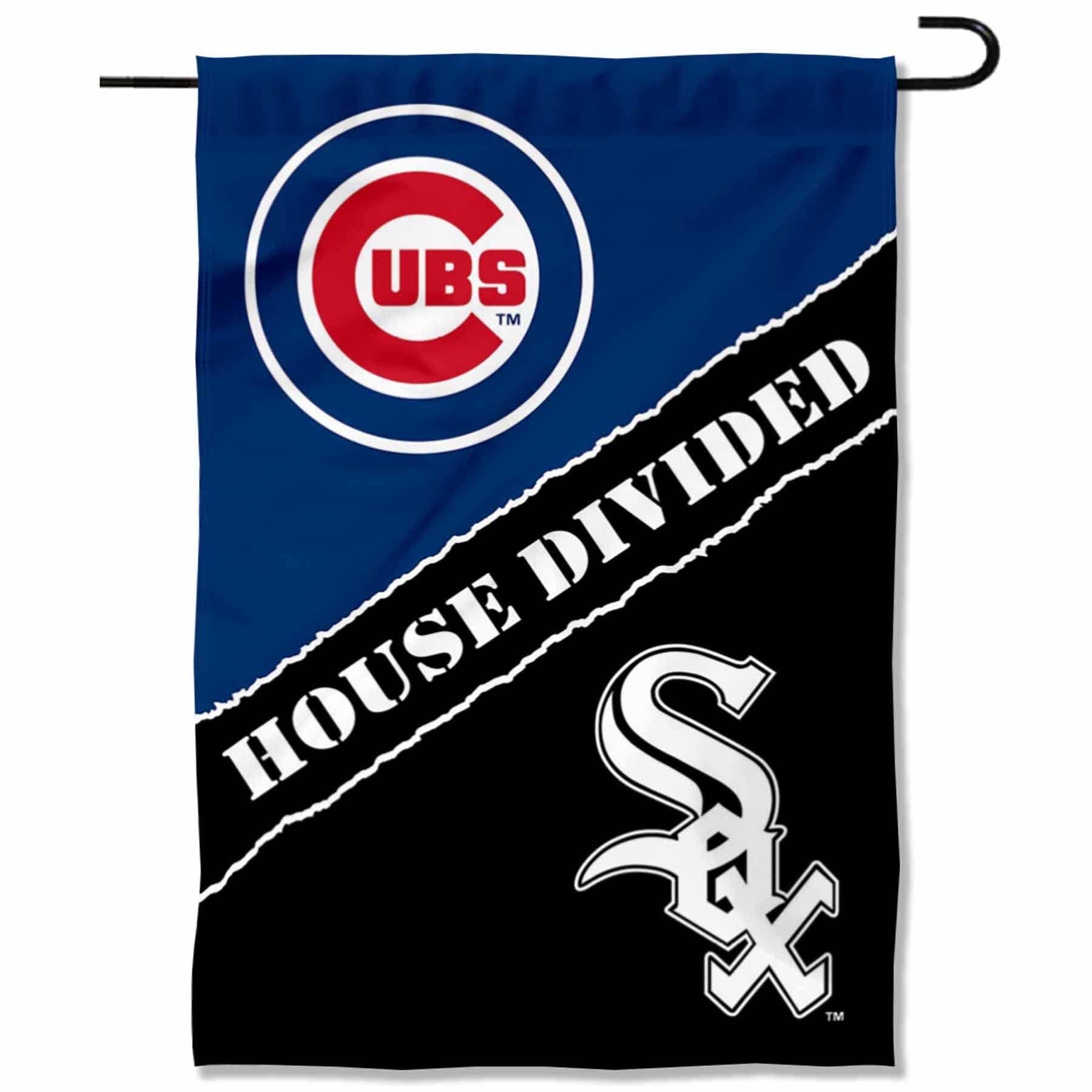 WinCraft House Divided Cubs and White Sox Double Sided Garden Flag - Sports Collectibles, Sports Memorabilia, Sports Fan Shop, Sports Gifts