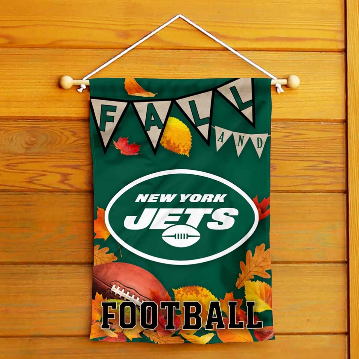 WinCraft New York Jets Fall Leaves Decorative Football Garden Flag Double Sided Banner - Sports Collectibles, Sports Memorabilia, Sports Fan Shop, Sports Gifts