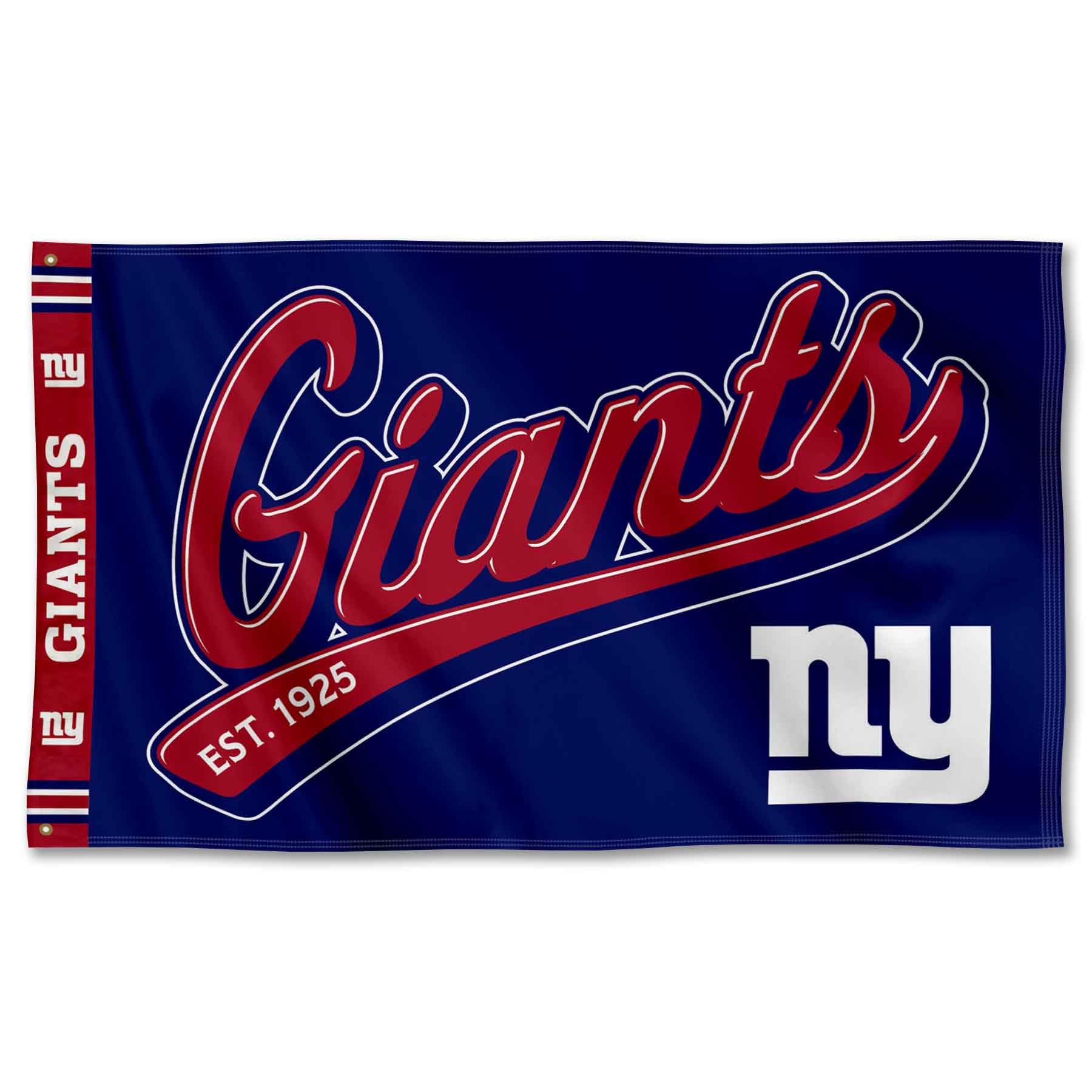 WinCraft New York Giants Script Logo Premium Flag - Sports Collectibles, Sports Memorabilia, Sports Fan Shop, Sports Gifts
