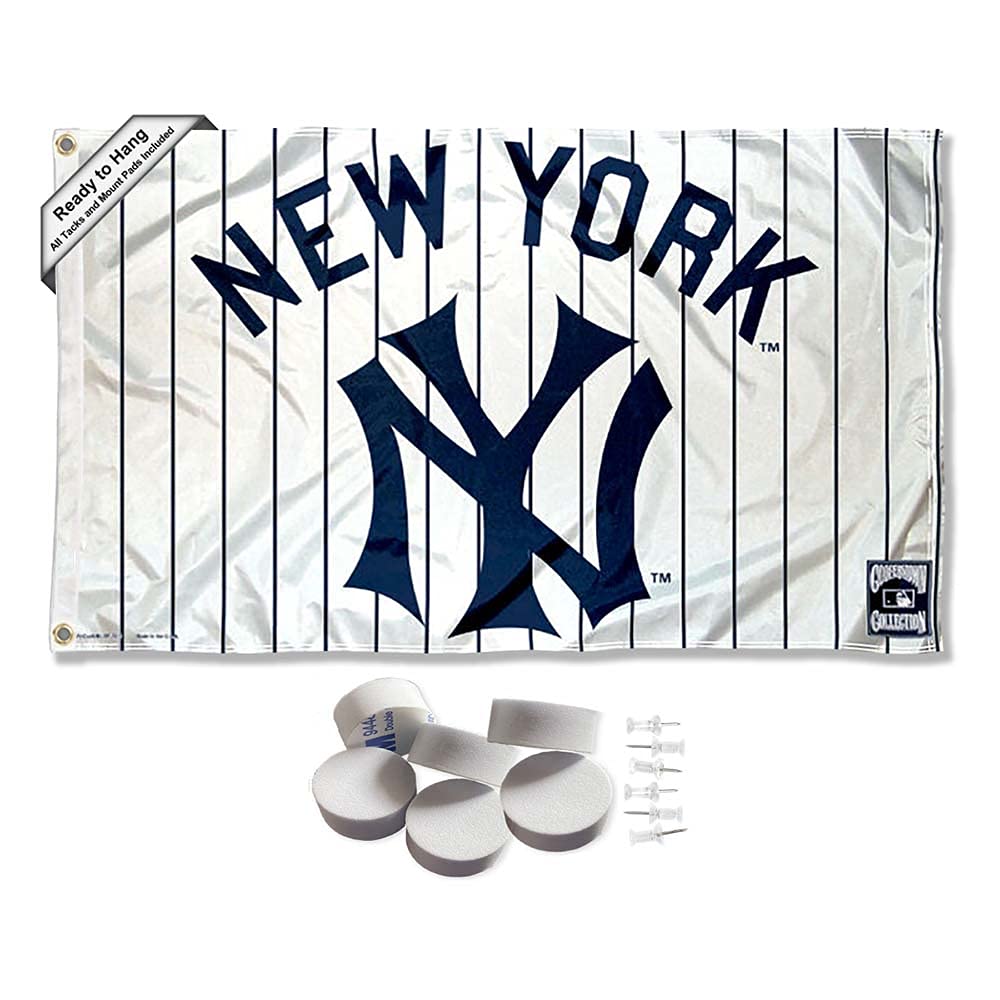 New York Yankees Vintage Pinstripes Banner and Tapestry Wall Tack Pads - Sports Collectibles, Sports Memorabilia, Sports Fan Shop, Sports Gifts