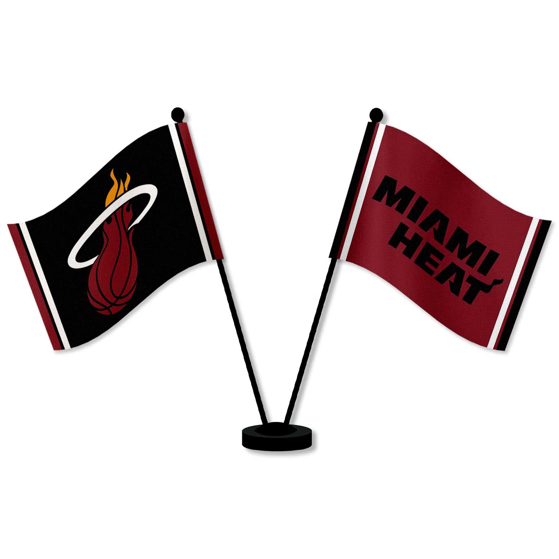 WinCraft Miami Heat Desk and Table Top Flags - Sports Collectibles, Sports Memorabilia, Sports Fan Shop, Sports Gifts