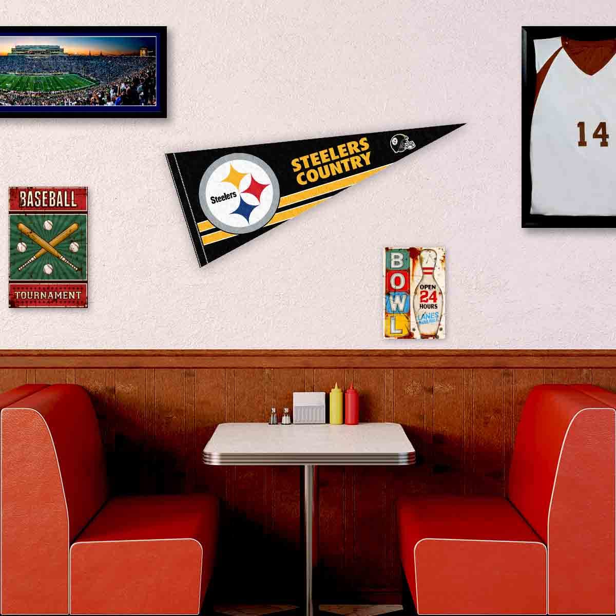 WinCraft Pittsburgh Steelers Country Pennant Banner Flag - Sports Collectibles, Sports Memorabilia, Sports Fan Shop, Sports Gifts