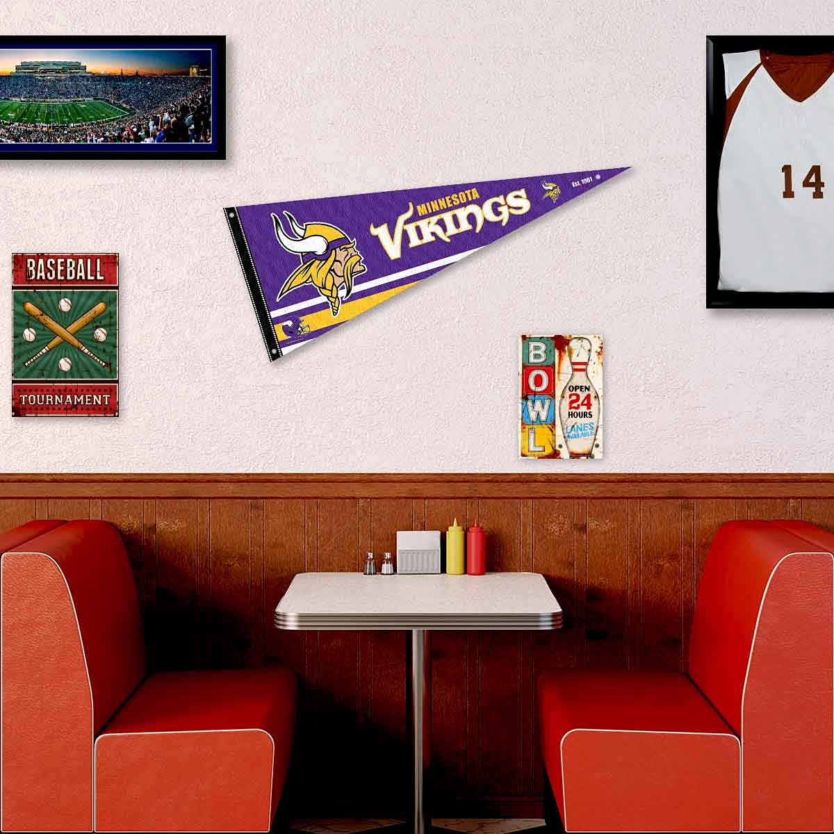 Minnesota Vikings Pennant Banner and Wall Tack Pads - Sports Collectibles, Sports Memorabilia, Sports Fan Shop, Sports Gifts