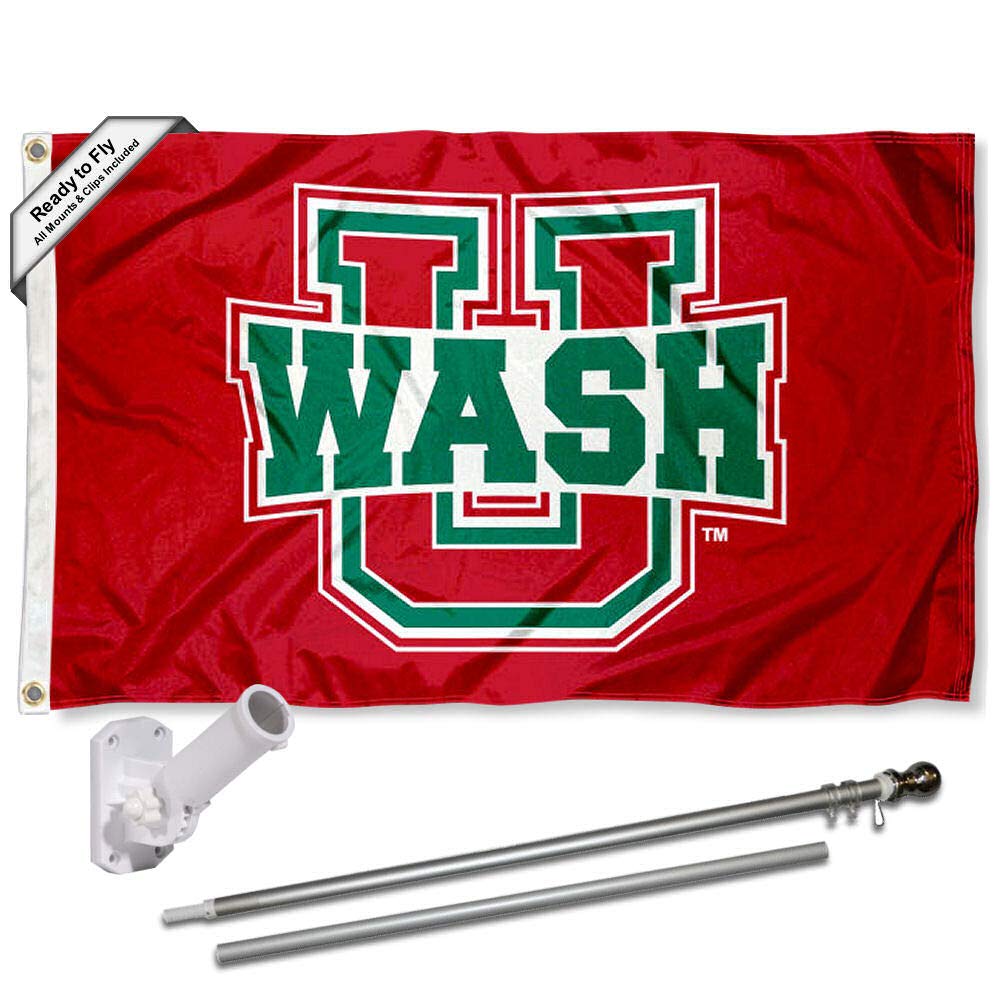 College Flags & Banners Co. Washington St. Louis Bears Flag and Pole Bracket Mount Bundle - Sports Collectibles, Sports Memorabilia, Sports Fan Shop, Sports Gifts