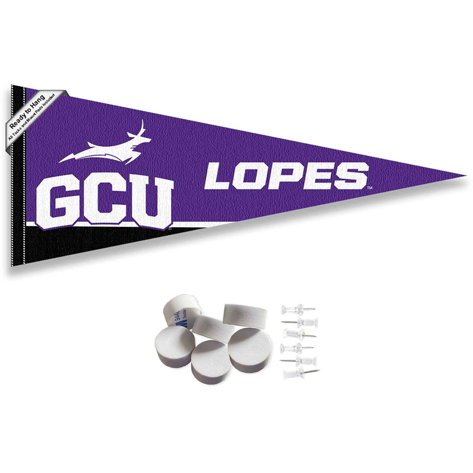 College Flags & Banners Co. Grand Canyon Lopes Pennant Flag and Wall Tack Mount Pads - Sports Collectibles, Sports Memorabilia, Sports Fan Shop, Sports Gifts