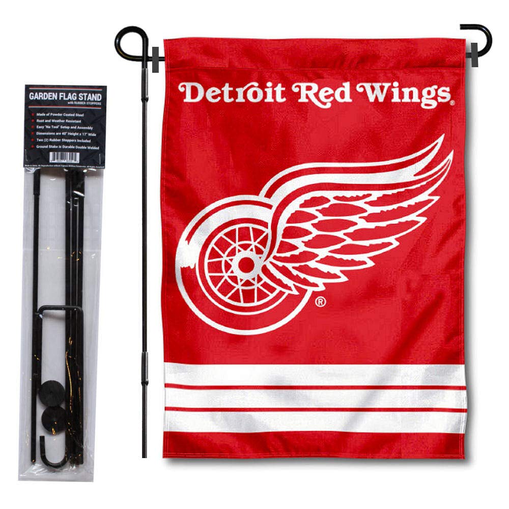 Detroit Red Wings Garden Flag with Stand Holder - Sports Collectibles, Sports Memorabilia, Sports Fan Shop, Sports Gifts