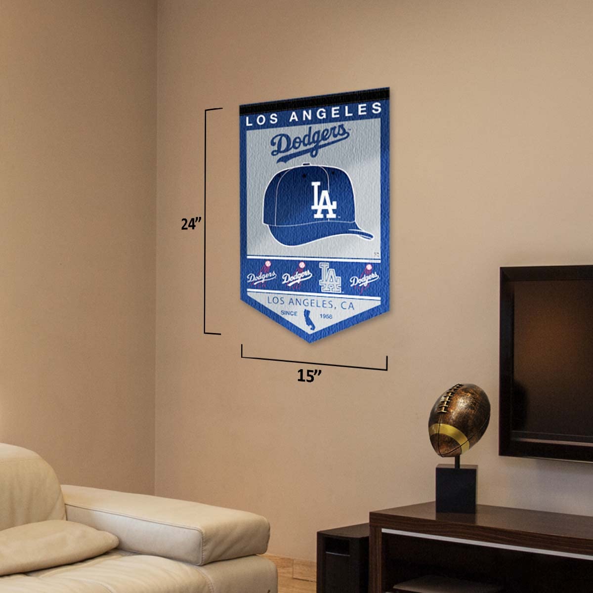 WinCraft Los Angeles Dodgers Heritage History Banner Pennant - Sports Collectibles, Sports Memorabilia, Sports Fan Shop, Sports Gifts