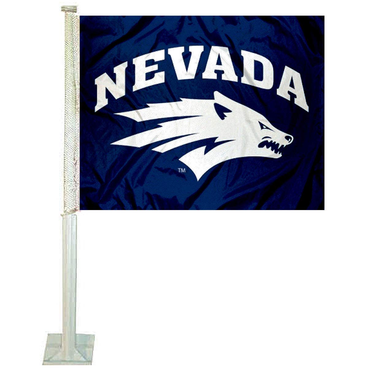 College Flags & Banners Co. Nevada Wolfpack New Logo Car Flag - Sports Collectibles, Sports Memorabilia, Sports Fan Shop, Sports Gifts